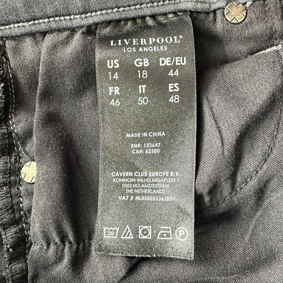 Liverpool The High-Rise Ankle Distressed Gray Denim Skinny Jeans 14/32 - Picture 10 of 12